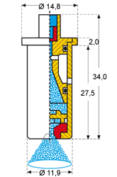 Air-injector hollow cone nozzles ITR Illustration
